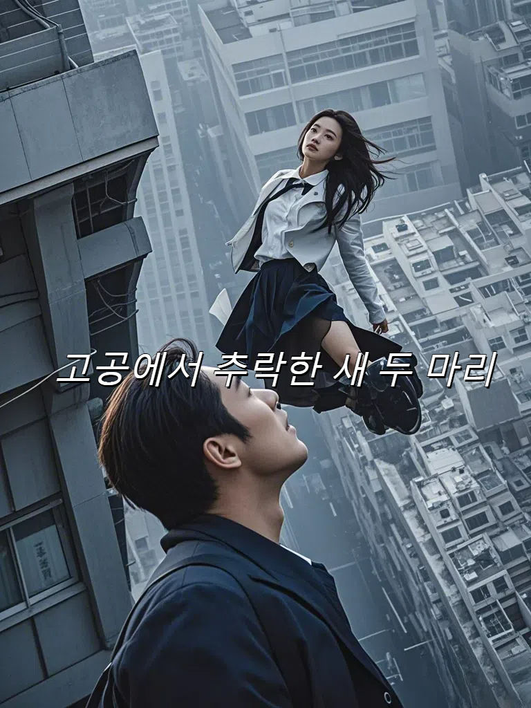 고공에서 추락한 새 두 마리