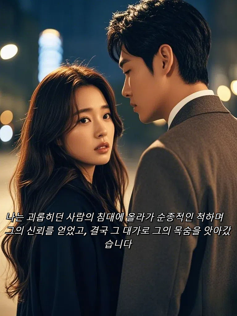 나는 괴롭히던 사람의 침대에 올라가 순종적인 척하며 그의 신뢰를 얻었고, 결국 그 대가로 그의 목숨을 앗아갔습니다.